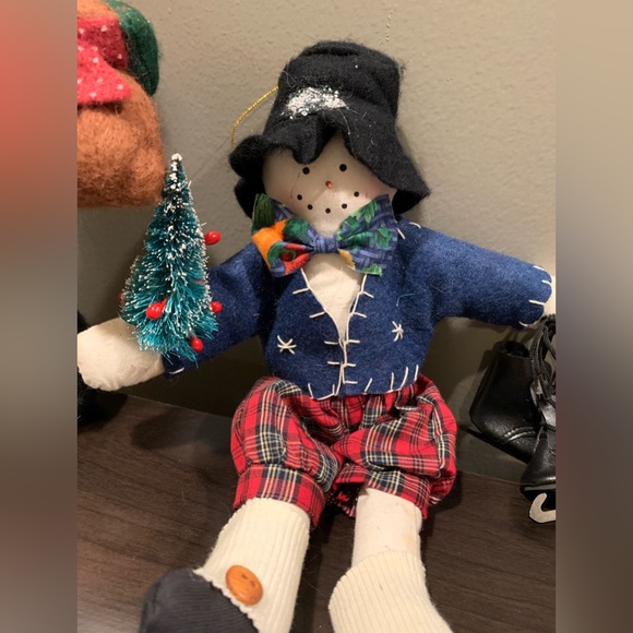 Adorable Plush Snowman & Moose, Gently Used, String Attached for Ornament Use - Picture 2 of 16